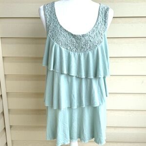 Carolyn Taylor XL women’s sleeveless layered ruffle tank lace trim